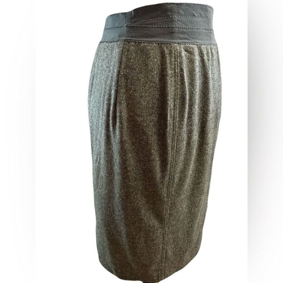 Stella McCartney Tweed Green Wool Blend Pencil Skirt | EU Size 44 | EUC - Picture 2 of 8